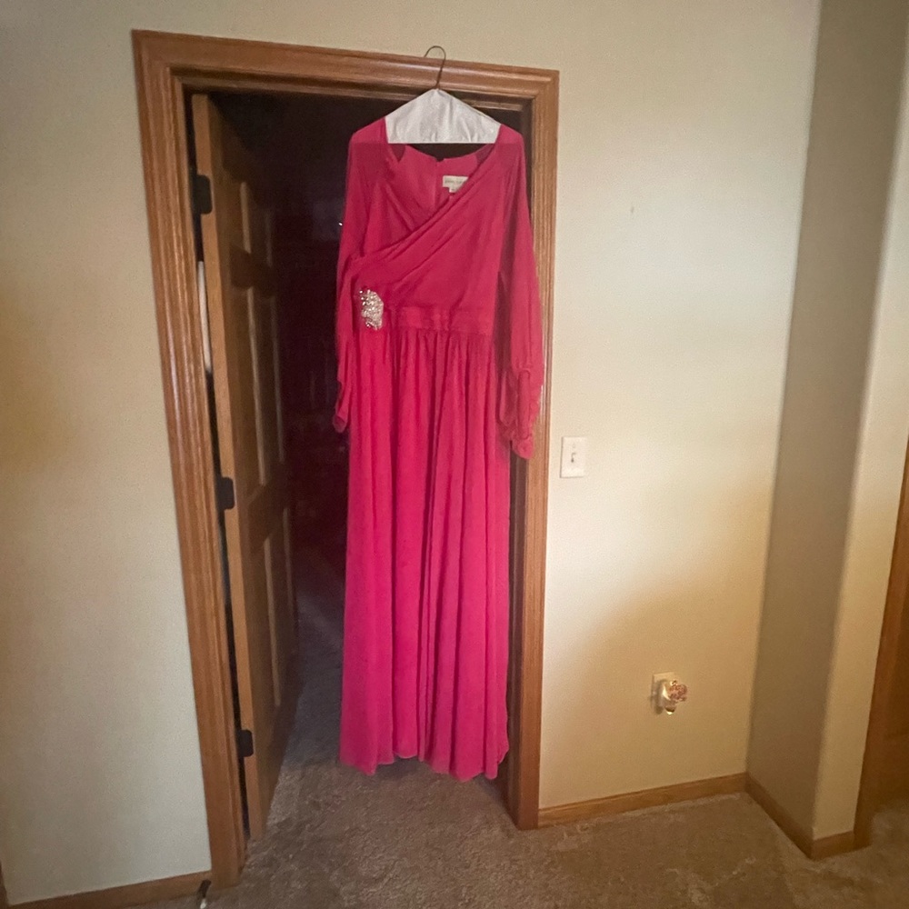 Sachin + Babi Gown Fuchsia Chiffon Amata Gown